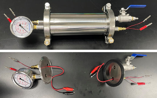 Custom pressure test cell assembly for solid-state battery research