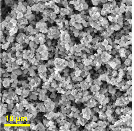 SEM image of LPSCl solid electrolyte particles